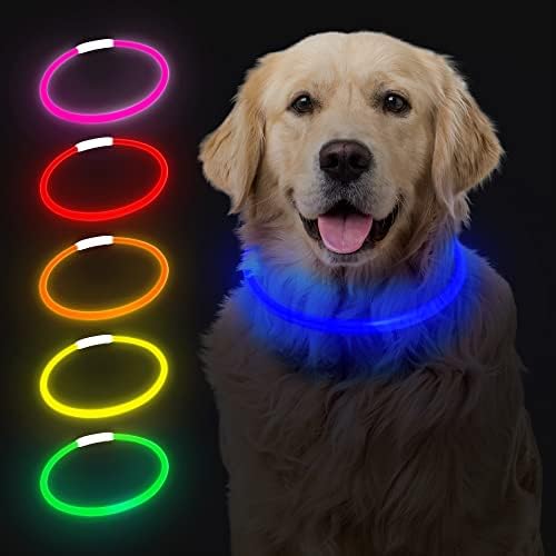 צווארון LED של פגיעות לכלבים | הדלקת USB נטענת 3 הגדרות זוהר רפלקטיבי הליכה בלילה צווארונים מתכווננים גזע כהה מואר בינונית גדולה